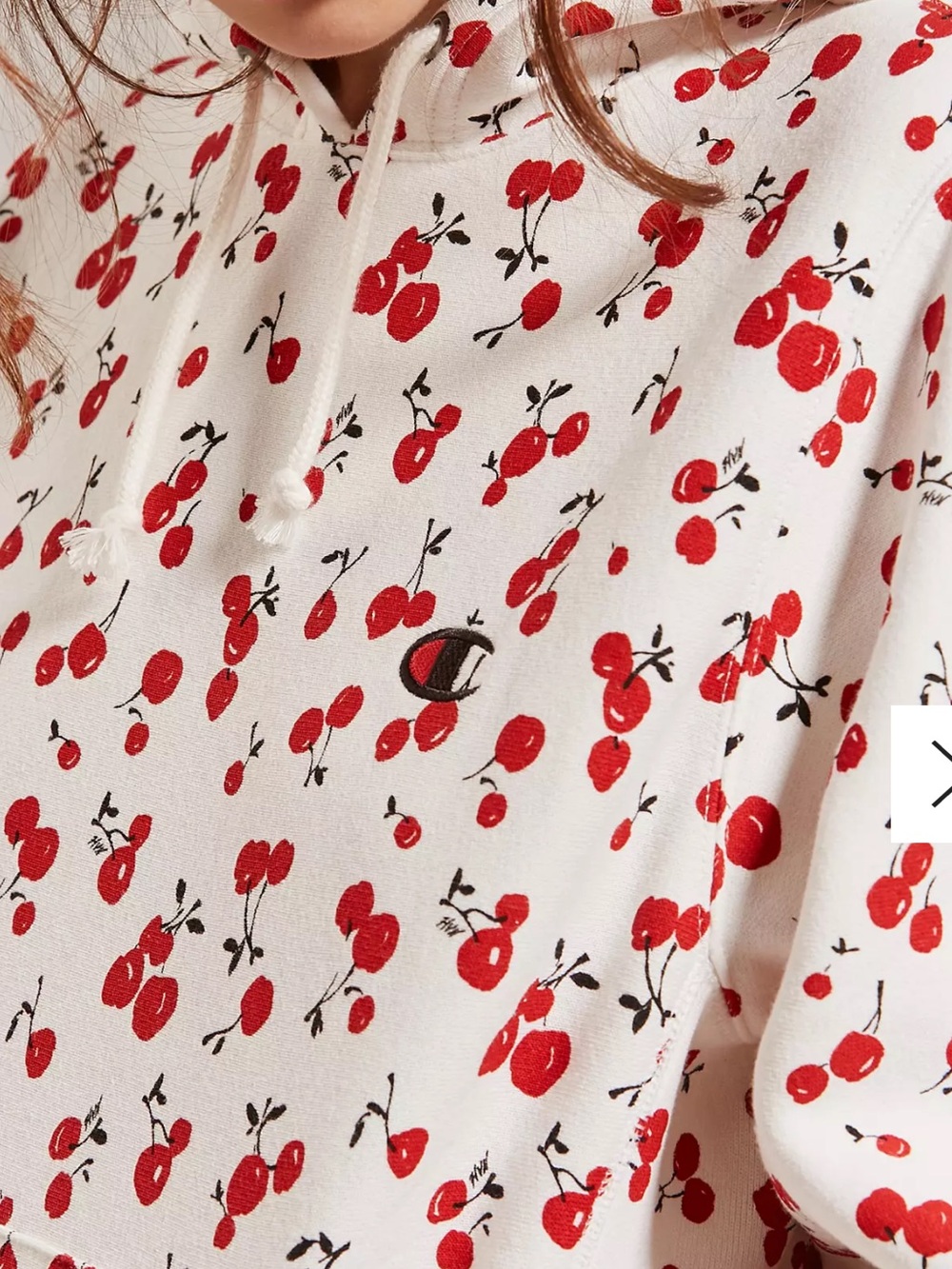 Champion + HVN for Urban Outfitters Cherry Hoodie Sweatshirt Oversized Small